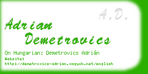 adrian demetrovics business card
